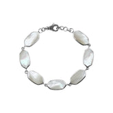 AB-1225-MOP-7.5" Sterling Silver Bracelet With Mother Of Pearl Jewelry Bali Designs Inc